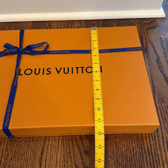 Louis Vuitton Gold Orange Blue Empty Shirt Gift Box Ribbon with Tissue Paper - Picture 12 of 13